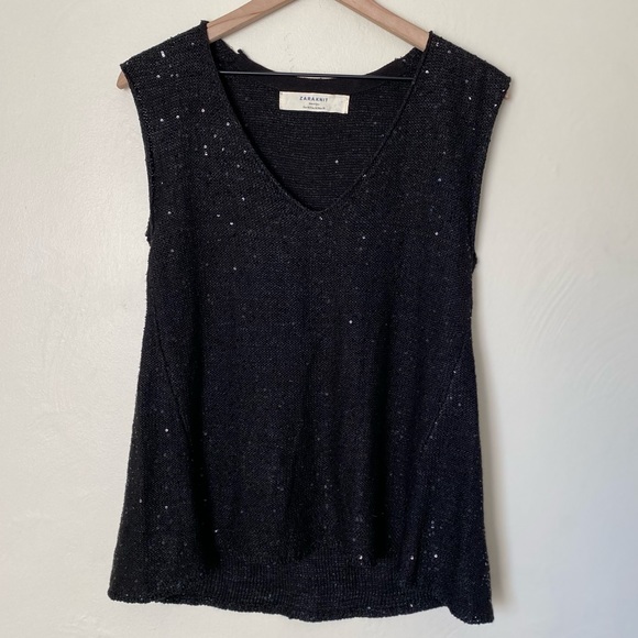 Zara Tops - *SOLD* ZARA Knit Sleeveless Sequin Top